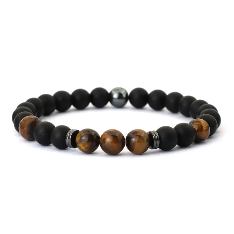 Браслет из бусин тигрового глаза браслет черного галлона с лазуритом мужской и