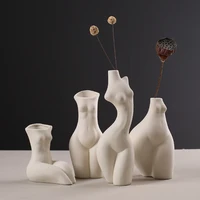 home decoration female body art vase handicraft furnishings home decor desk decorative ceramic vase sculptures white flower ware