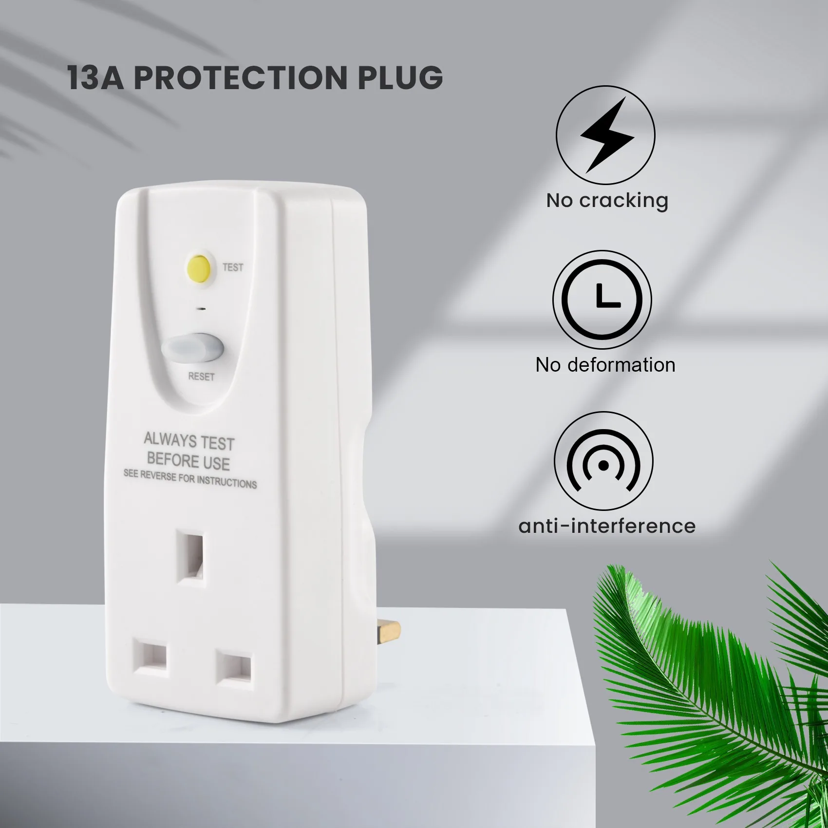 Вилка стандарта Великобритании 13A защиты от утечки Gfci Розетка Rcd Домашний