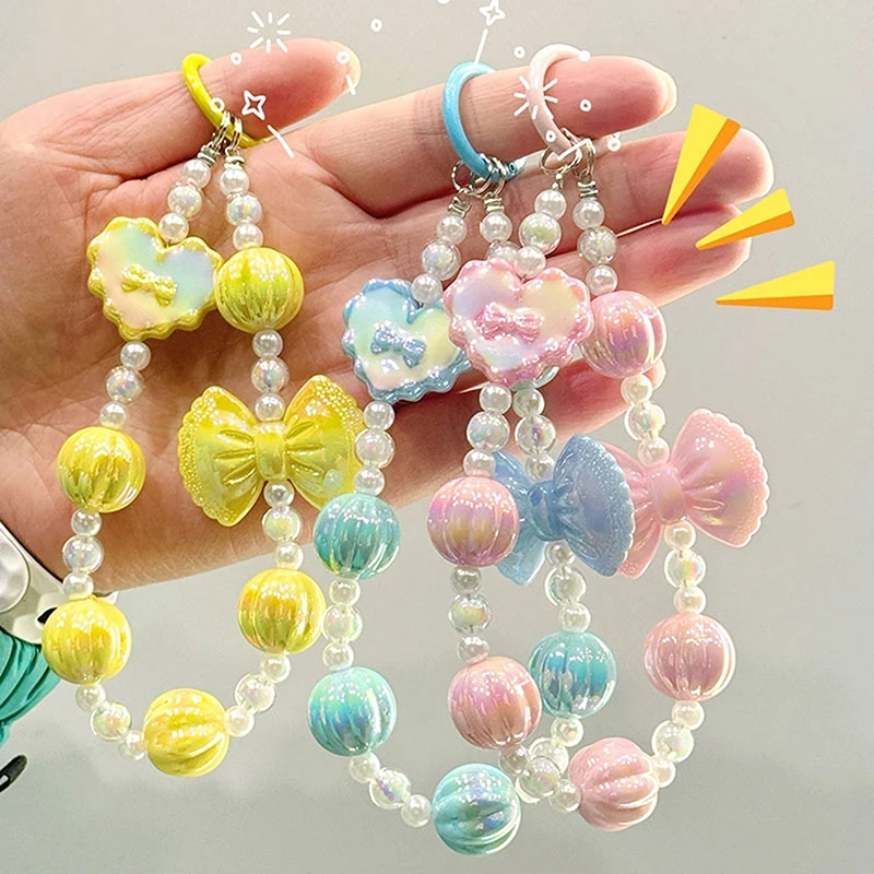 Брелок ярких цветов креативная цепочка для телефона из тыквенных бусин милая