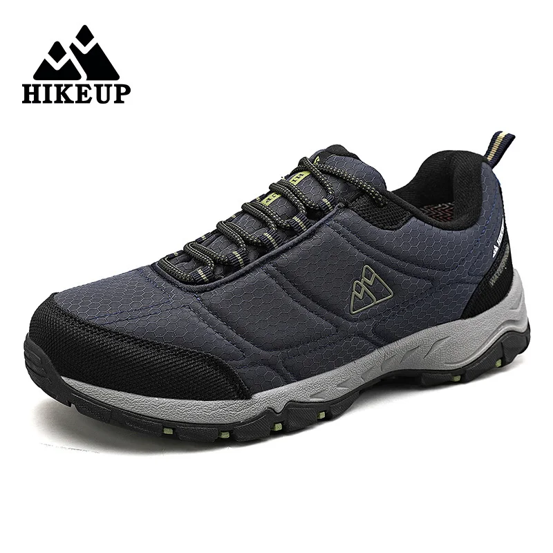 HIKEUP Men Hiking Shoes Durable Walking Sports Shoes Outdoor Trekking Sneakers for Men Fishing Camping Jogging Mesh Cloth Fabric