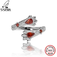 ssteel solid 925 silver lion claw zircon rings womens aesthetic designer ring trending products 2022 accessories fine jewelry