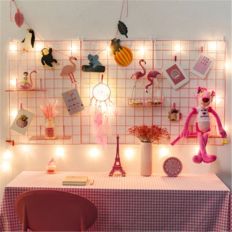 

Home Wall Decoration Iron Grid Photo Frame Postcard DIY Art Storage Rack Art Display Rack.