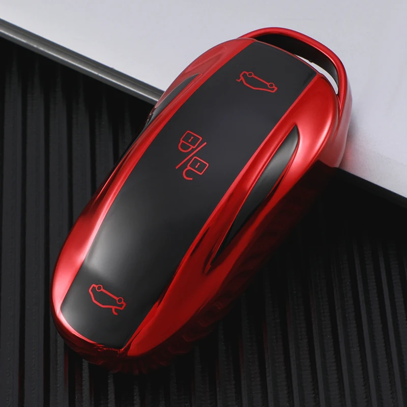 

ТПУ чехол для автомобильного смарт-ключа, чехол-брелок для Tesla Model 3, модель Y, модель X, модель S, чехол для ключа, держатель, защитные аксессуар...