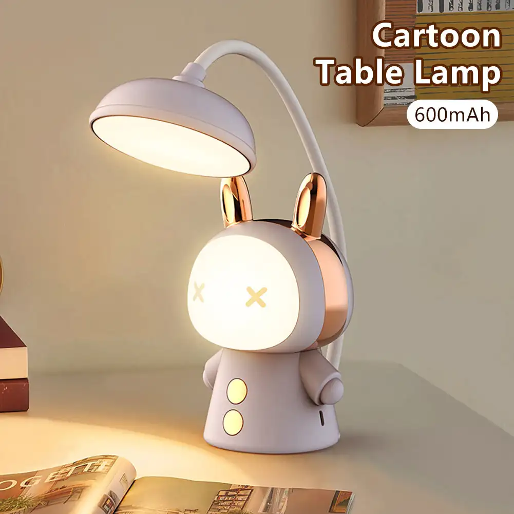 

Cute Cartoon LED Desk Lamp USB Rechargeable Three-speed Dimming Learning Reading Desk Lamp Sleeping Night Light Kids Table Lamp
