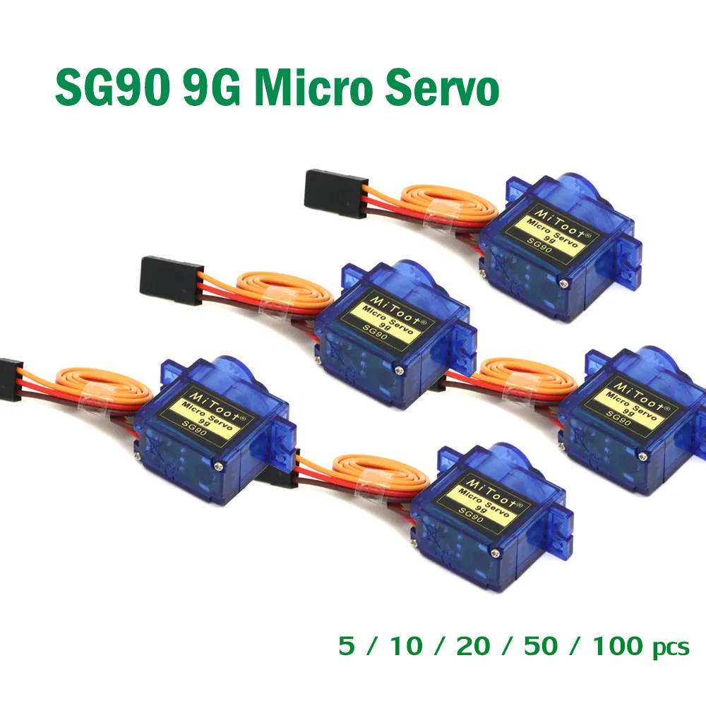 Новинка SG90 9G микро сервопривод меньше шума для робота 6 каналов Радиоуправляемый вертолет самолет управление мини-автомобиль мини-корабль 5 / 10 / 20 / 50 / 100 шт.
