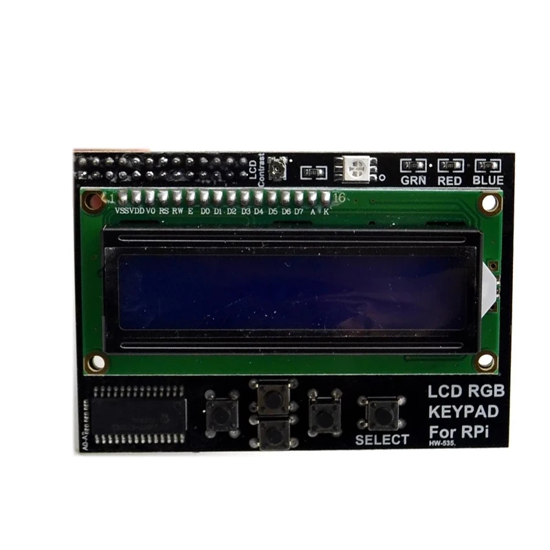 Для Raspberry Pi 1602 кнопка ЖК-экрана модуль расширения ЖК-дисплея RGB