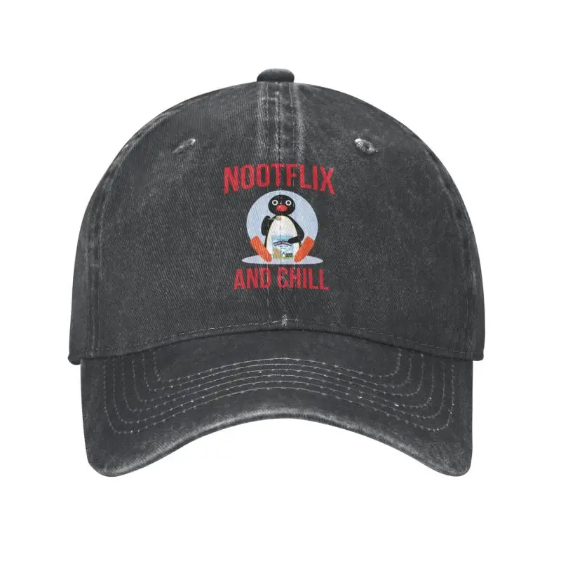 

New Cotton Noot Noot Pingu Baseball Cap for Men Women Custom Adjustable Unisex Funny Penguin Meme Nootflix Chill Dad Hat Summer