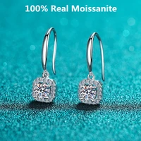 1 carat moissanite earrings women 925 sterling silver drop earrings 14k white gold plated lab diamond pendant earrings jewelry