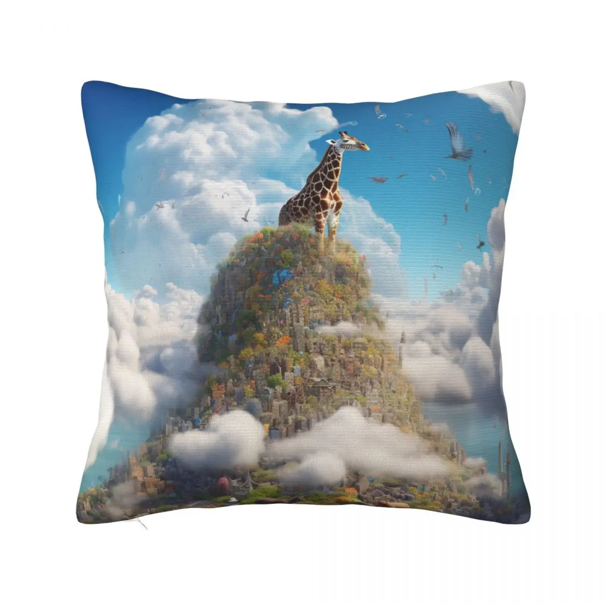 

Giraffe Pillow Case Cinematic 3D Animal Polyester Hugging Pillowcase Zipper Summer Vintage Cover