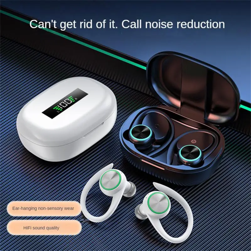 

R201 Bluetooth Compatible Headset Macaroon Binaural Stereo Sports Headset With Digital Display TWS Earphone Bluetooth Headset