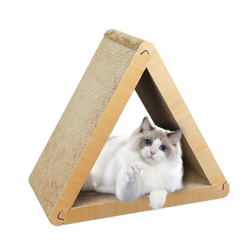 

Scratch Pad Cat Corrugated 6-Sided Triangular Scratch Pad Cat Toys Home Ornament For Kitten's Nest Balcony Living Room Bedroom