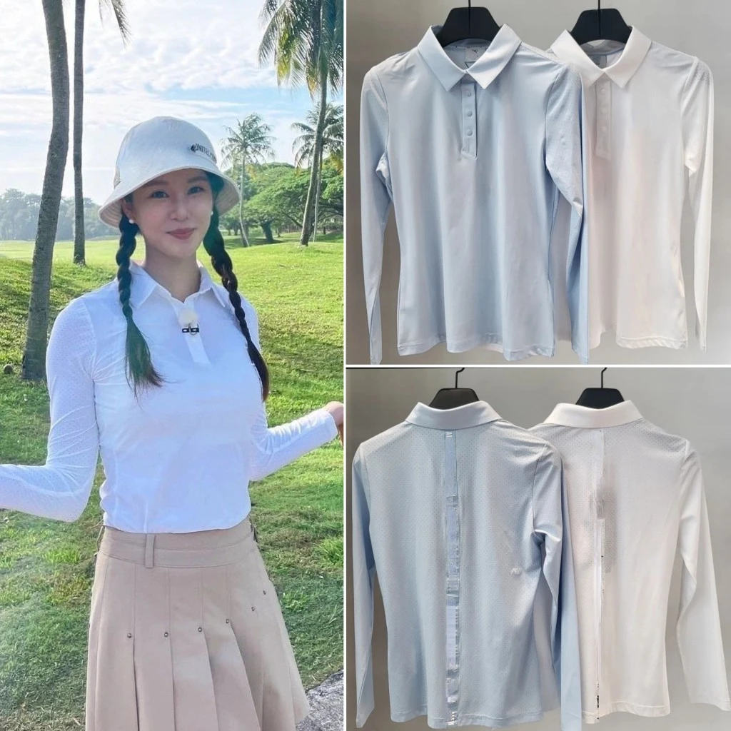 

New Apparel Golf Clothing Long Sleeve T-shirt Korean Elastic Mesh Slimming Sports Polo Shirt Clothes