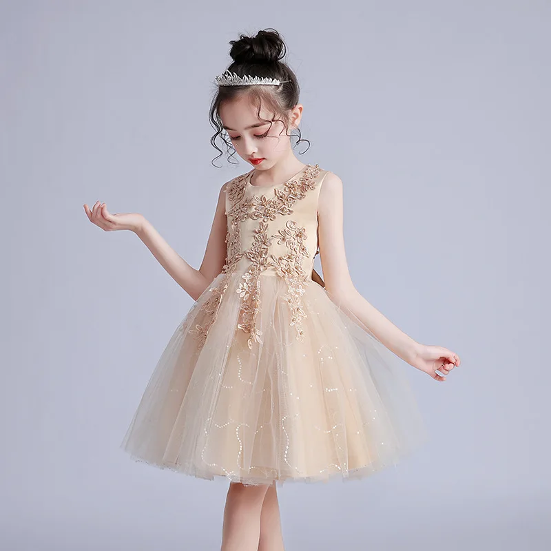 

Lace Princess Summer Dress for Kids 3-15 Year Birthday Dress Flowers Girls Dress Children Birthday Party Costume Infant Dress