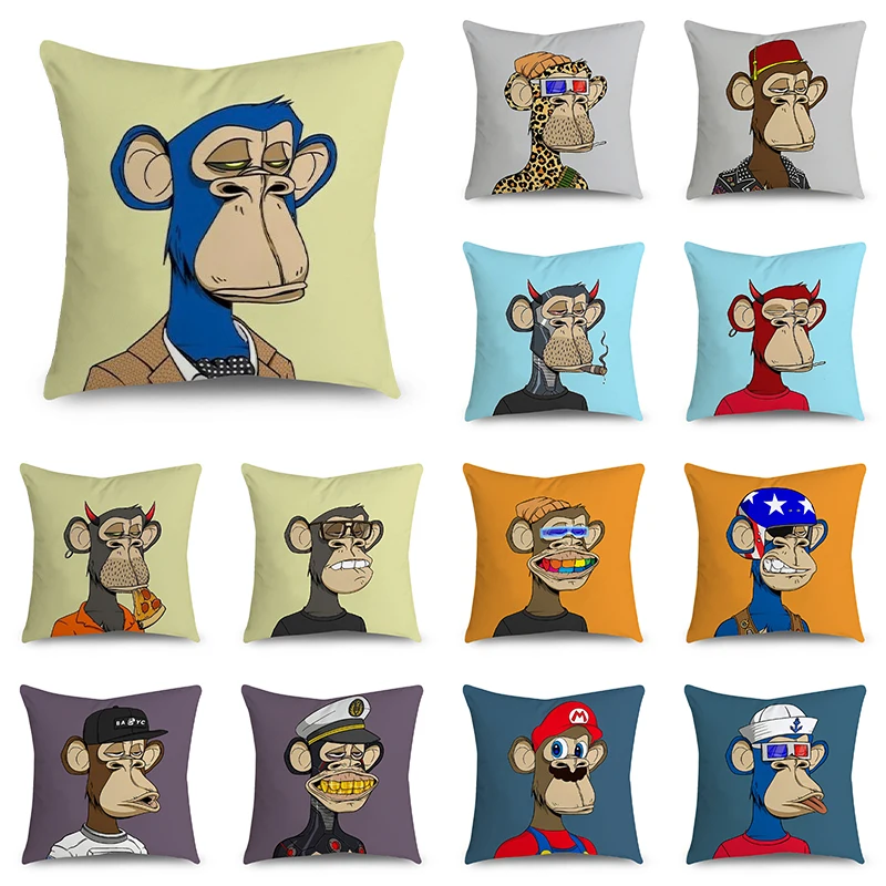 

45cm*45cm Fashion Monkey Cartoon Pattern Pillowcase Sofa Car Seat