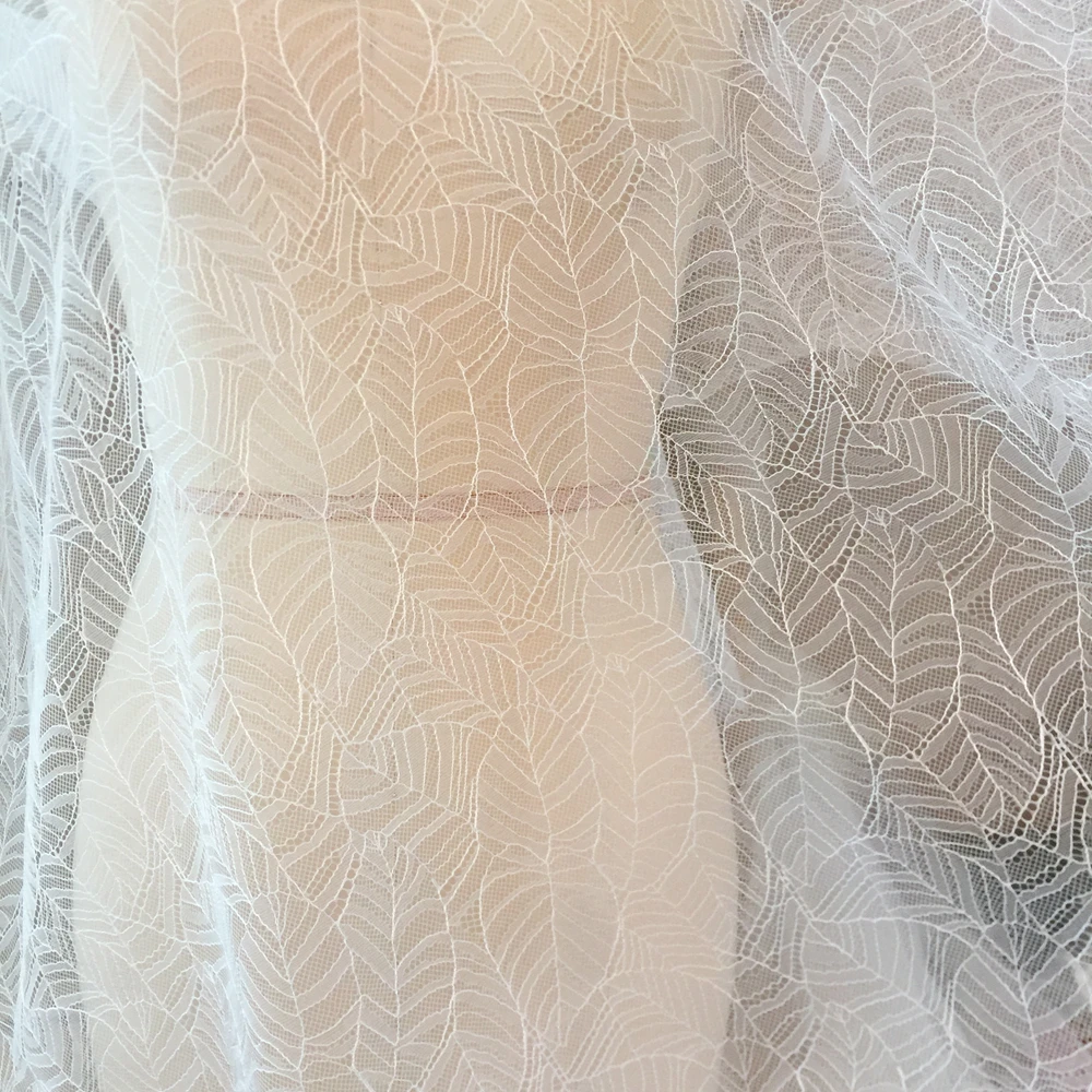 Сетчатая кружевная ткань цвета слоновой кости для свадебного платья шириной 160