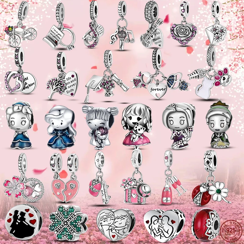 

Женский браслет из серебра 2022 пробы, с розовыми цветами