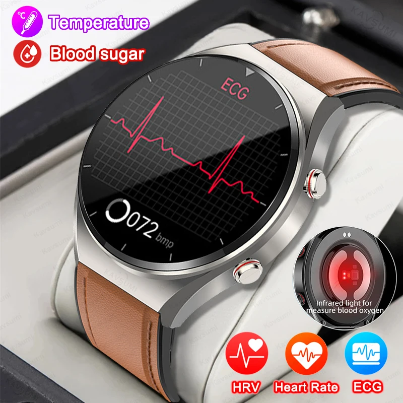 

2023 New Noninvasive Blood Sugar ECG+PPG Smart Watch Men Heart Rate Blood Oxygen Health Sport Watch Waterproof Smartwatch Women