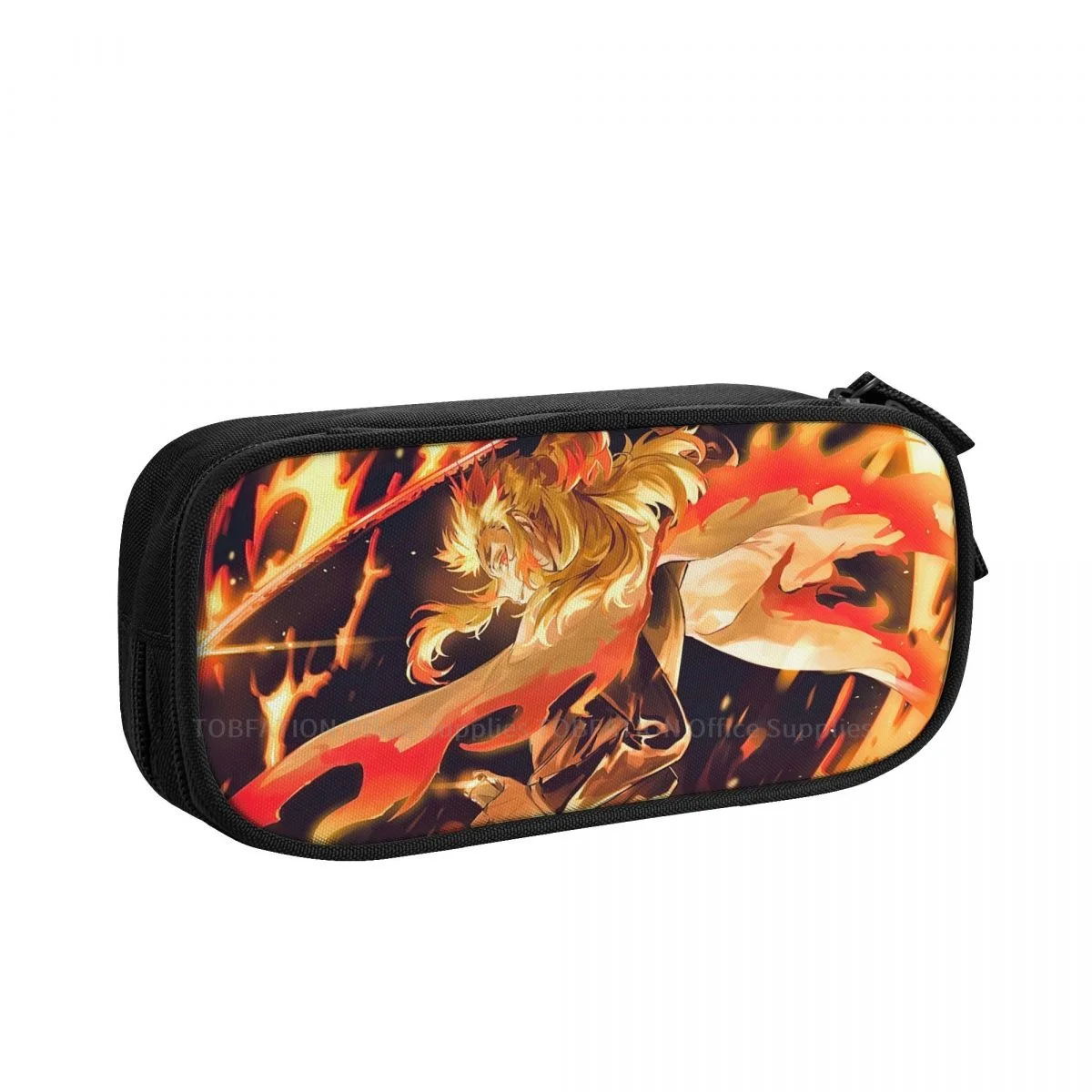 

Rengoku Pencase Demon Slayer Japanese Adventure Anime Pencil Bag Girls Boys School Storage Supplies Large Capacity Double Zipper