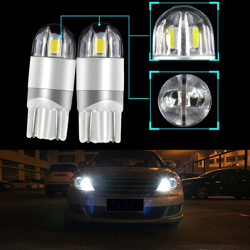 2 шт. W5W T10 SMD 3030 светодиодные лампы супер яркие белые для автомобиля наружные