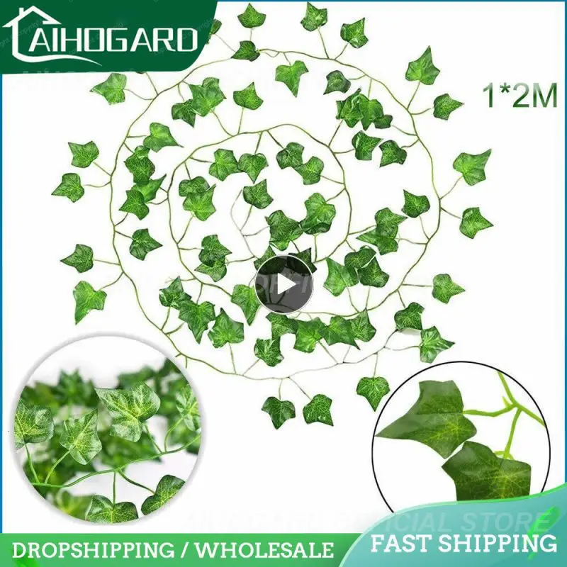 

Artificial Plant Wedding Party Eco-friendly Home Decor Fake Vine Plastic Artificial Leaves Home Garden Decoration Wreath Leaves