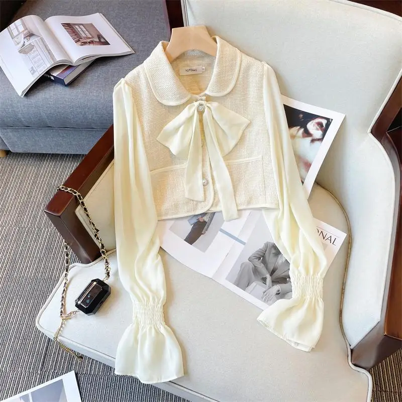 Женский твидовый костюм из двух предметов короткий пиджак и юбка в Корейском