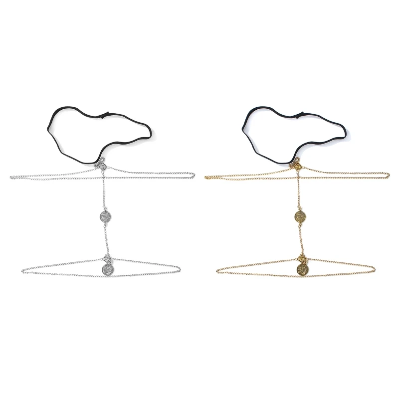 

Sexy Double Layers Waist Leg Chain Women Gothic Thigh Garter Leg Chain Harajuku