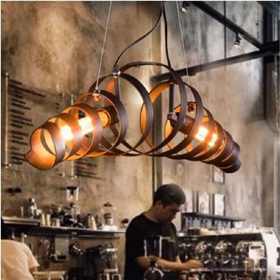 

LukLoy Spiral Pendant Light Ceiling Pendant Lamp Vintage Hang Light for Bar Cafe Shop Loft Kitchen Island Dining Table Bedroom