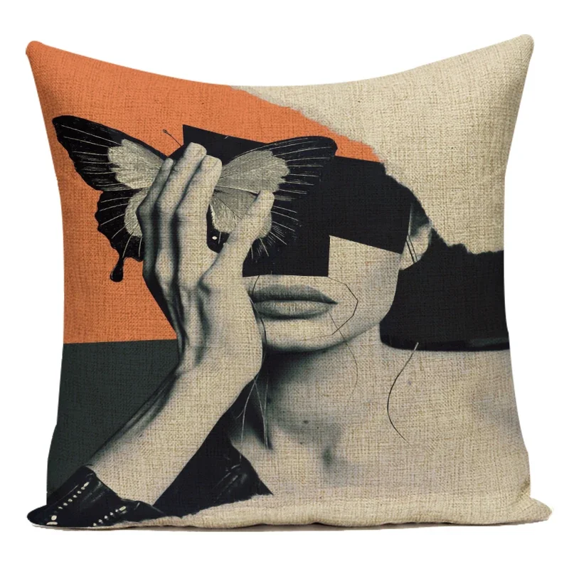 Модные абстрактные декоративные подушки в стиле ретро