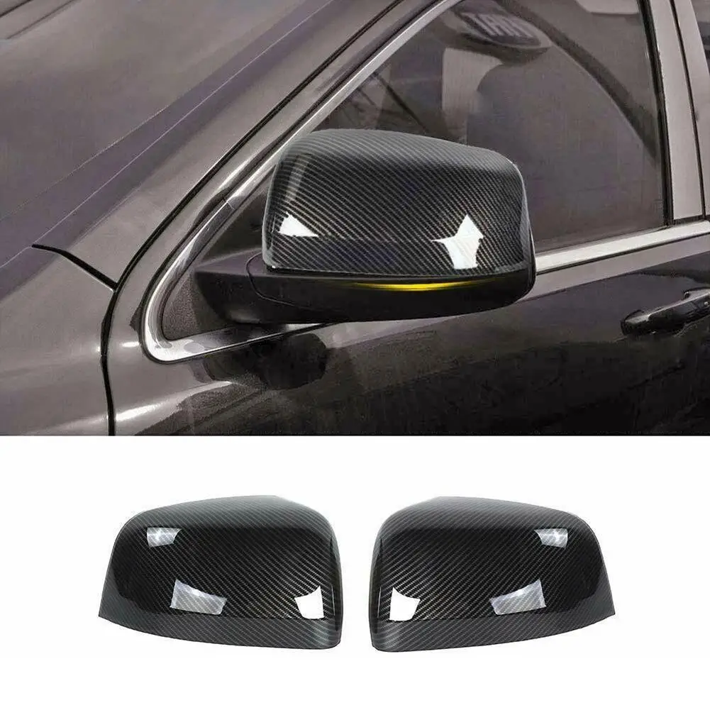 

2 Pcs Car Rear-view Mirror Cover Trim Carbon Fiber Pattern Compatible For Grand Cherokee 2011-2020 Car Accessories