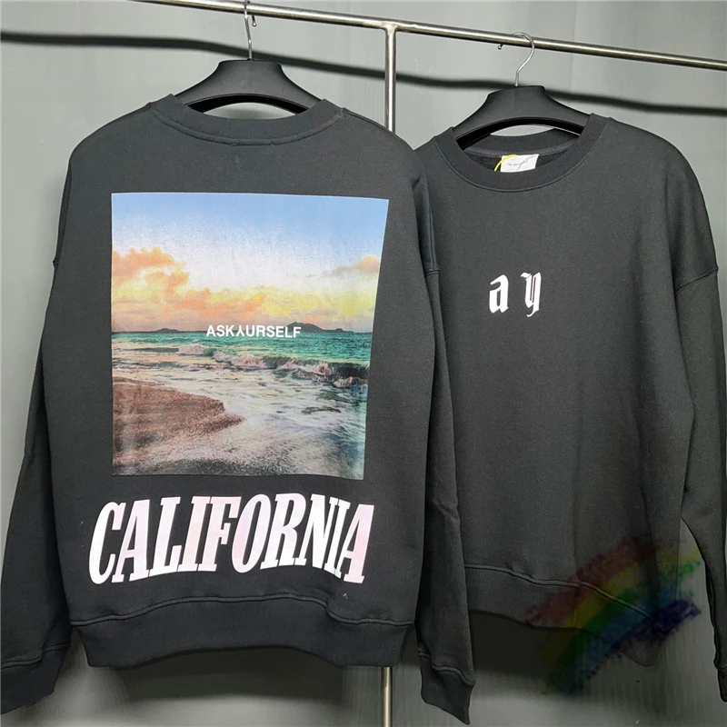 

Reflective ASKYURSELF California Sweatshirts Men Women 1:1 Top Version Graphic Printed Crewneck ASKYURSELF Loose ASK Hoodie