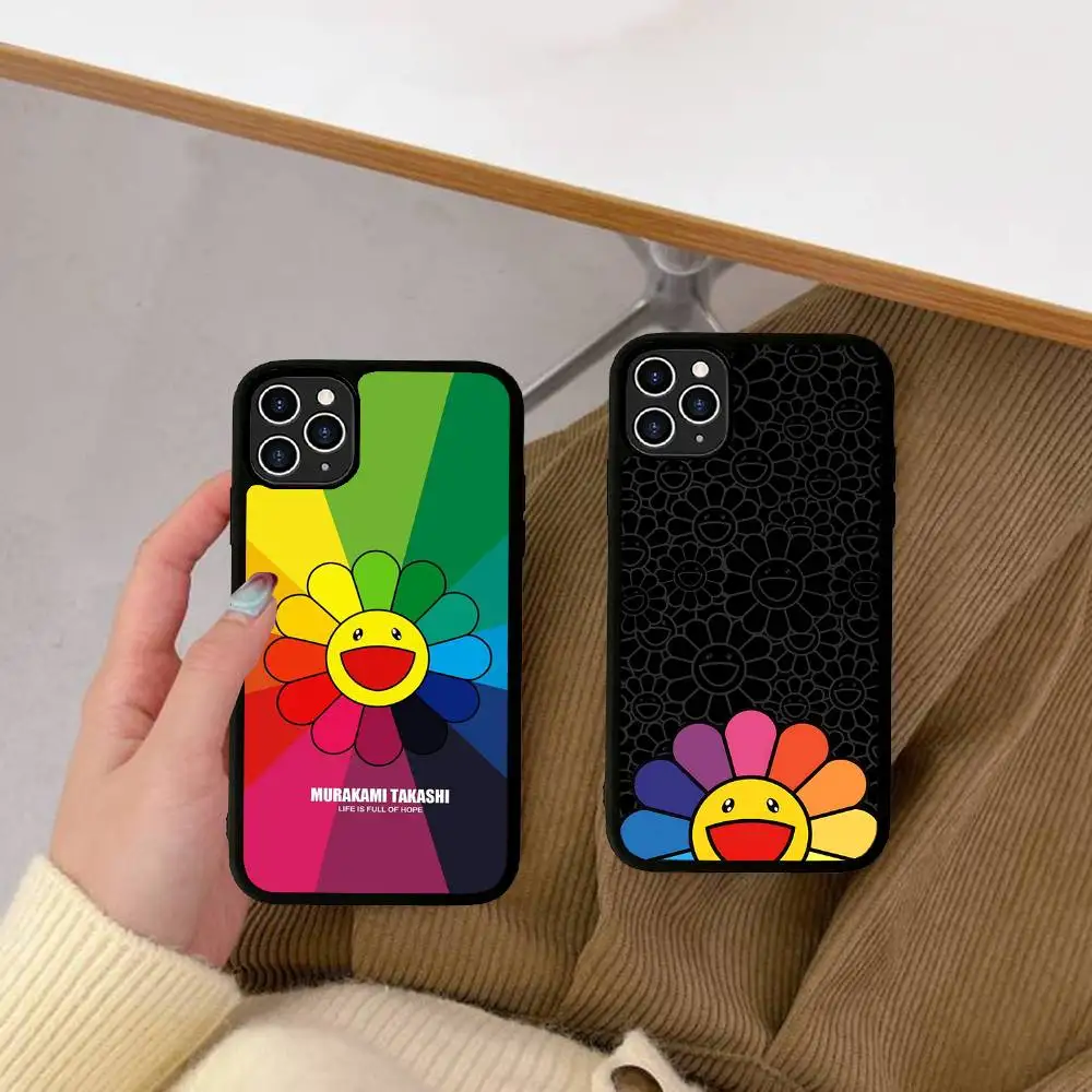 Фото Японский художественный чехол для телефона M-Murakami T-Takash для iPhone 17 16 Pro Max Air 13 12 Mini 14 15 Plus 11, задняя крышка из PC+TPU №3