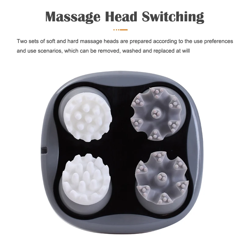 2021 4D Waterproof Electric Head Massager Wireless Scalp Massage Promote Hair Growth Body Deep Tissue Kneading Vibrating Device | Красота и