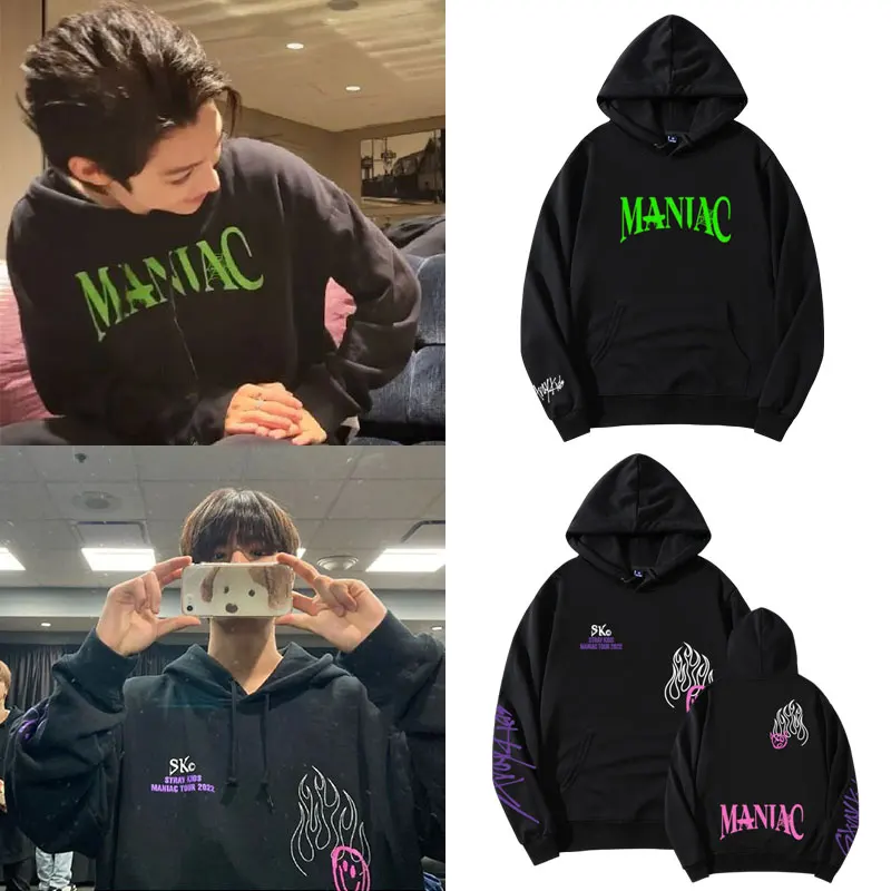 

New Korean Style K Pop Kpop StrayKids MANIAC Harajuku Hoodies K-pop Clothes Streetwear Hip Hop Pullover Hoody Tops and Pants