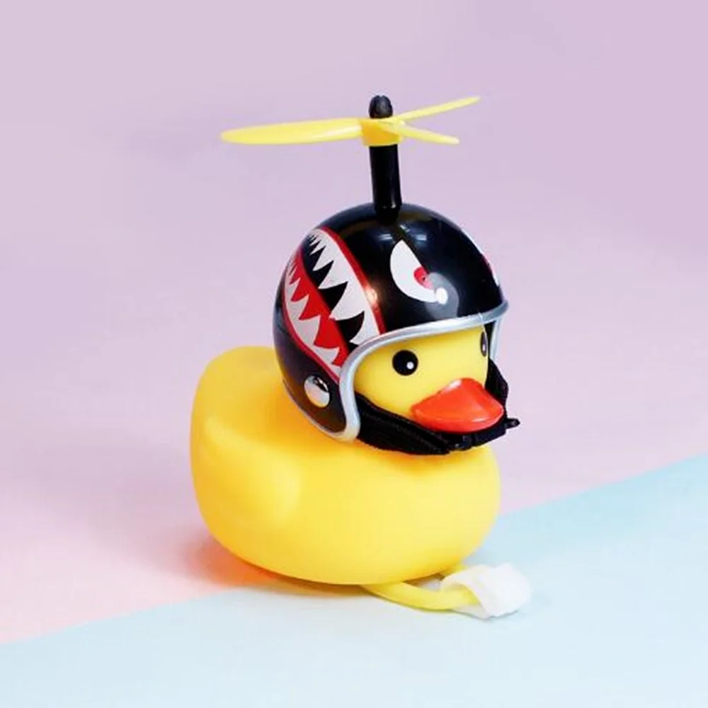 Cute Rubber Duck Kids Toys Wind-breaking Helmet Yellow Duck Baby Shower Bath Toys Toddler Gifts Car Decoration Cycling Decor