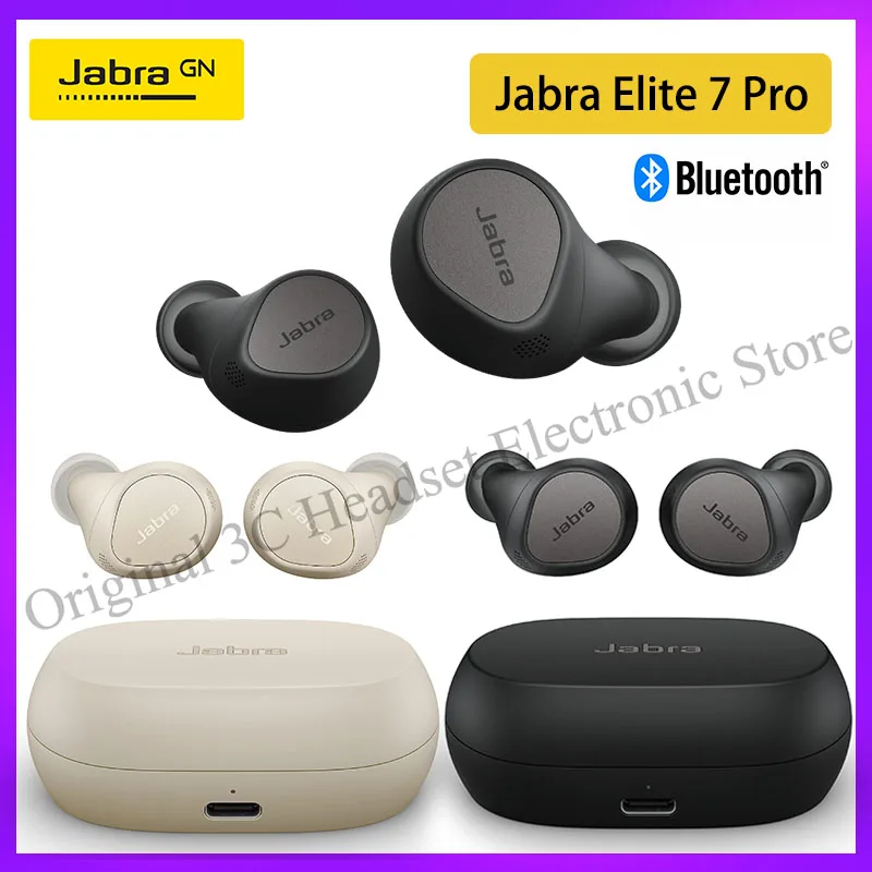 

Original Jabra Elite 7 Pro In Ear Earphones Wireless Bluetooth Headset Sport Gaming Earbuds ANC with MultiSensor Voice Technolog