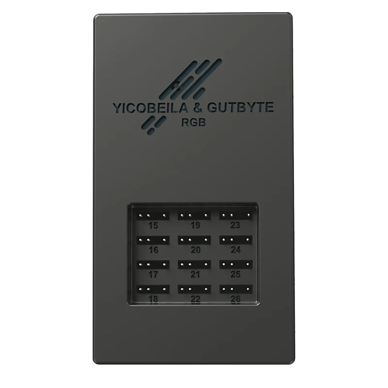 

Signal RGB ARGB Fan HUB Controller 26*5V 3PIN ARGB Ports PC Case Cooling Fan Lighting Splitter SATA Power Supply