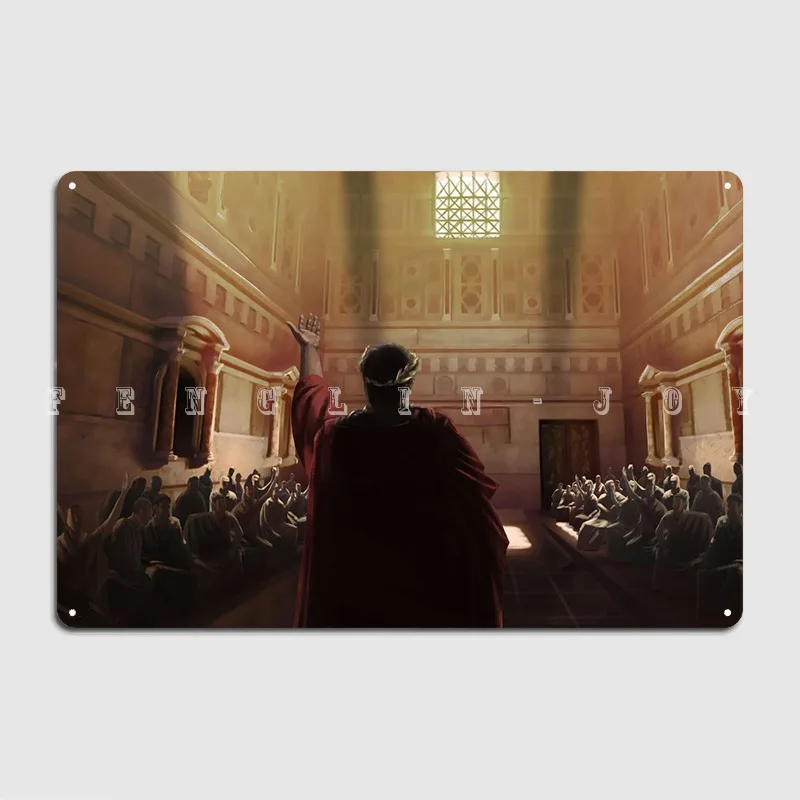 

Металлическая Настенная роспись с изображением Цезаря и сенатора