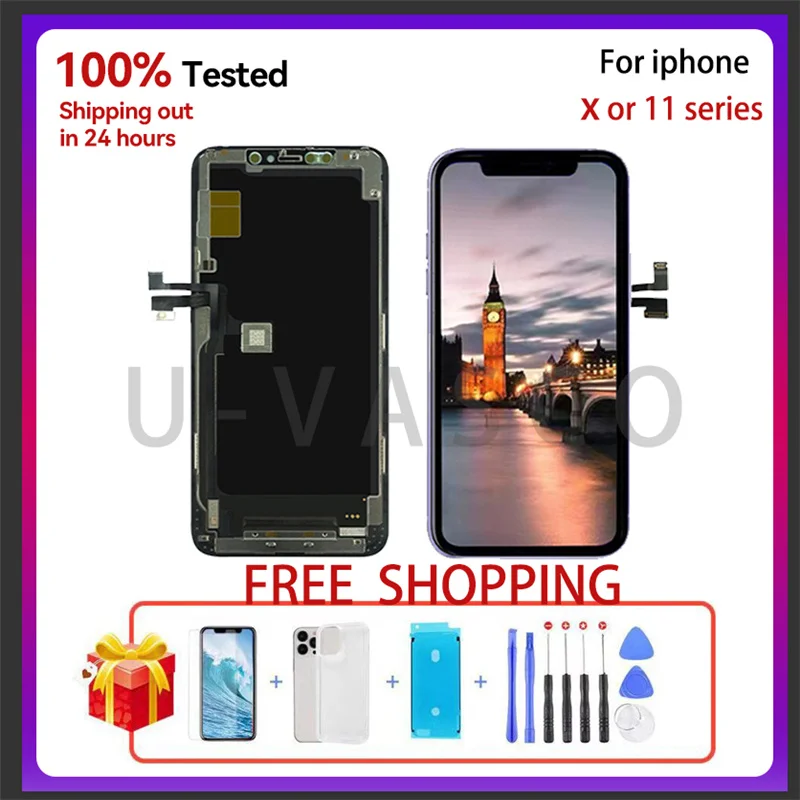 100% Tested LCD Screen For iPhone X XR XS Max LCD Display Replacement For iPhone 11 11 Pro Max LCD+3D touch+gifts+free shipping