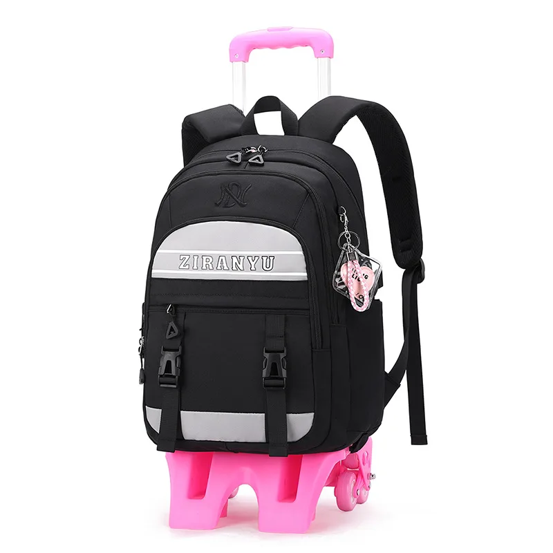 Removable wheels Kids school bags for girls Trolley Schoolbag Luggage Book Bag Backpack princess Children School Bags 2/6 Wheels