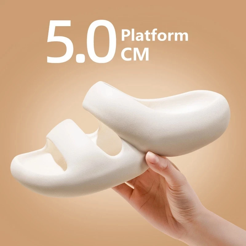 

2022 Women Summer Slippers 5CM Platform Shoes Couples Indoor Bathroom Slides Soft EVA Thick Sole Female Male Home Beach Slipper