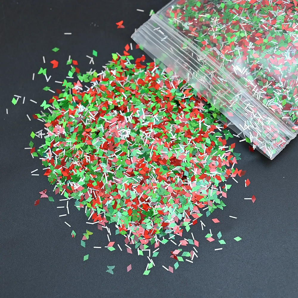 50 г/пакет зимняя Снежинка для ногтей блестящие лазерные голографические