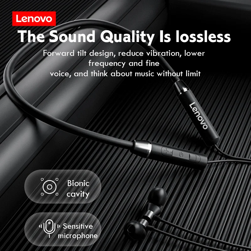 

Наушники Lenovo HE05, совместимые с Bluetooth, магнитная Спортивная книга, беспроводные наушники с шейной лентой, IPX5 водонепроницаемые наушники