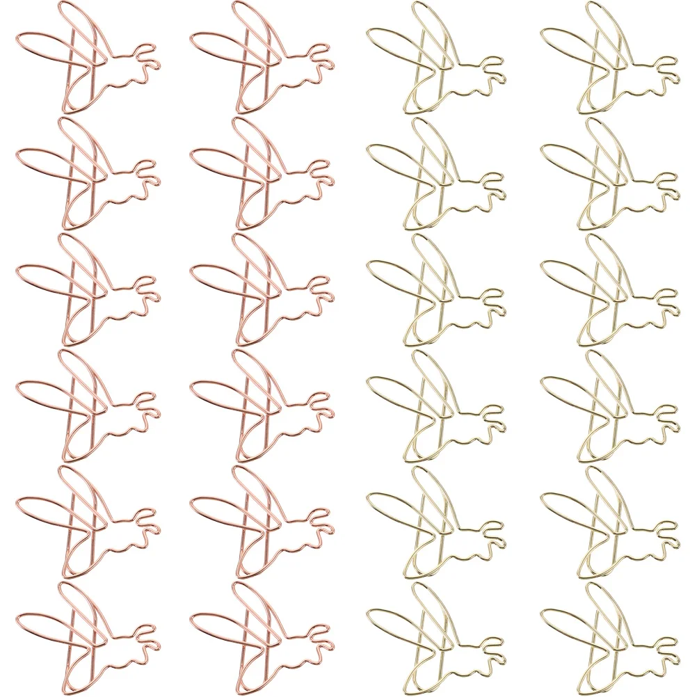 

24Pcs File Document Paper Clips Bee Shaped Paper Clips Metal Paperclips Small Paper Clips File Clips