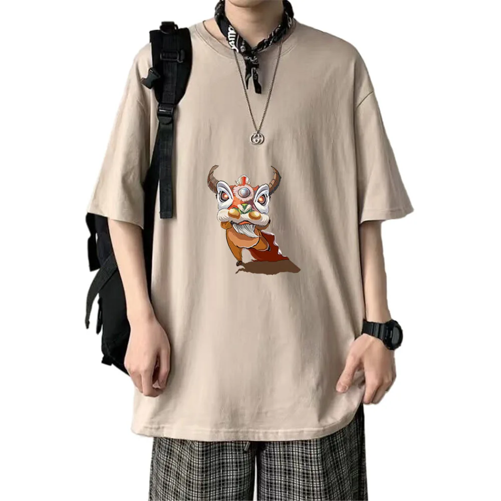 

Новинка 2022, летние модные повседневные топы в стиле хип-хоп, мужские футболки из 100% хлопка для 50-100 кг, яркая китайская уличная одежда