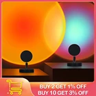 Цветной RGB-светильник С закатом, Радужный светодиодный ночник с проекцией, с USB, для дома, спальни, задний фон, атмосферное украшение, светильник, напольная лампа