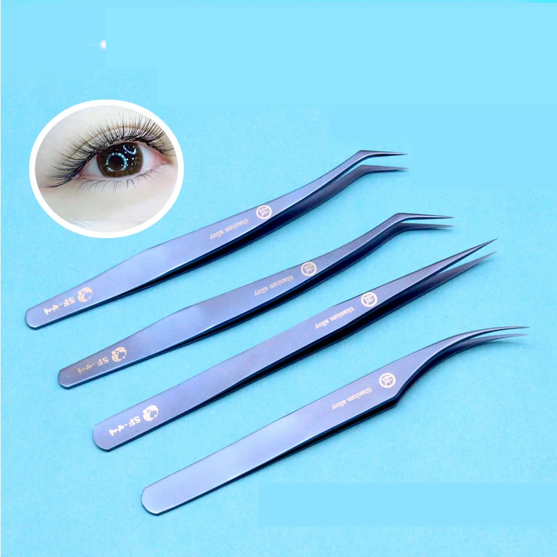 

Titanium alloy tweezers eyelashes master grafting planting eyelashes flowering tweezers high-precision dolphin plucking eyebrows