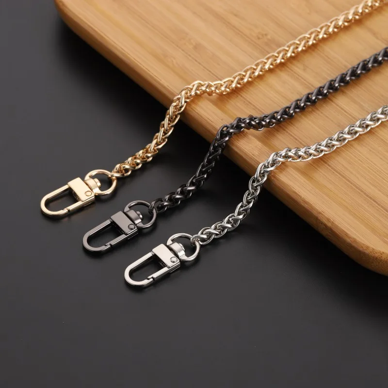 

Gold/Silver/Gun Black 6mm Metal Replacement Purse Chain Shoulder Crossbody Bag Strap for Cluth Bag Small Handbag Handles DIY