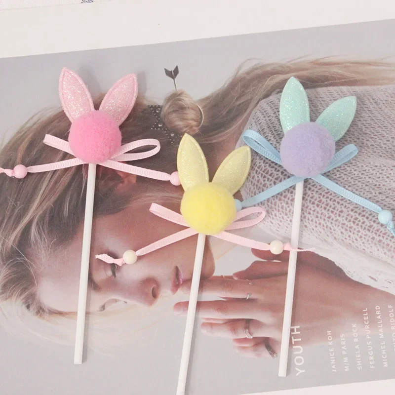 

10pcs Rabbit Ears Cake Topper Birthday Party Wedding Cake Decoration Kids Personality Baby Shower Boy or Girl Toppers Cupcakes