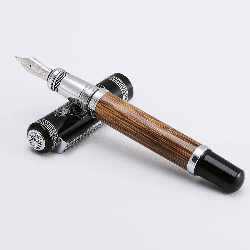 Перьевая ручка Duke Noble Confucius из натурального бамбука с тисненым узором иридиевым
